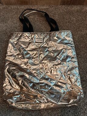 Victoria's Secret Rose Gold Quilted Metallic Tote Bag